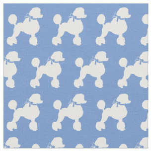 Französisches Poodle Hund Silhouette Hund hellbla Stoff