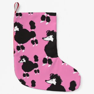 Französisches Poodle: Vintages Illustrationsmuster Kleiner Weihnachtsstrumpf