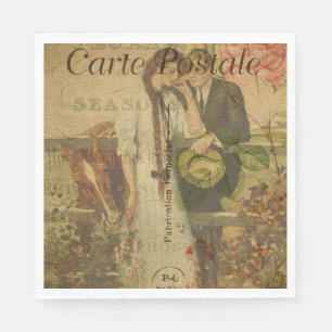 Französisches Postkartenpapier Napkin Serviette