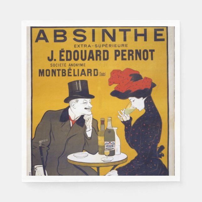 Französisches Postkartenpapier Napkin Serviette (Vorderseite)