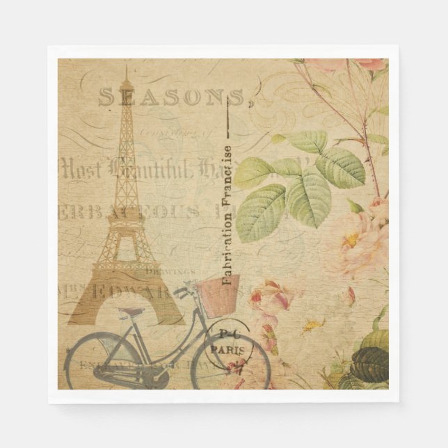 Französisches Postkartenpapier Napkin Serviette (Vorderseite)