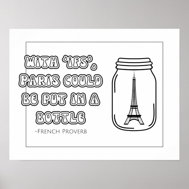 Französisches Proverb Coloring Poster (Vorne)