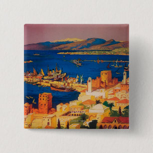 Französisches Reiseplakat, Reise nach Syrien Button