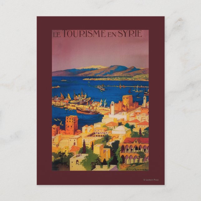 Französisches Reiseplakat, Touren durch Syrien Postkarte (Vorderseite)