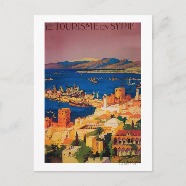 Französisches Reiseplakat, Touren durch Syrien Postkarte (Vorderseite)
