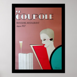 Französisches Restaurant Art Deco Poster französis