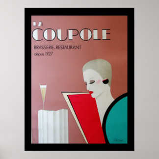 Französisches Restaurant Art Deco Poster französis