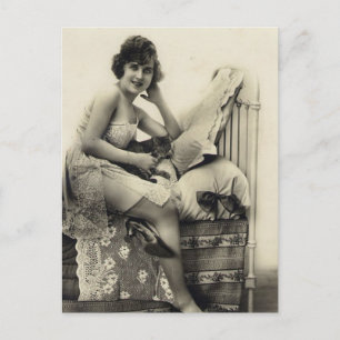 Französisches riskanteres Vintage-Foto Postkarte