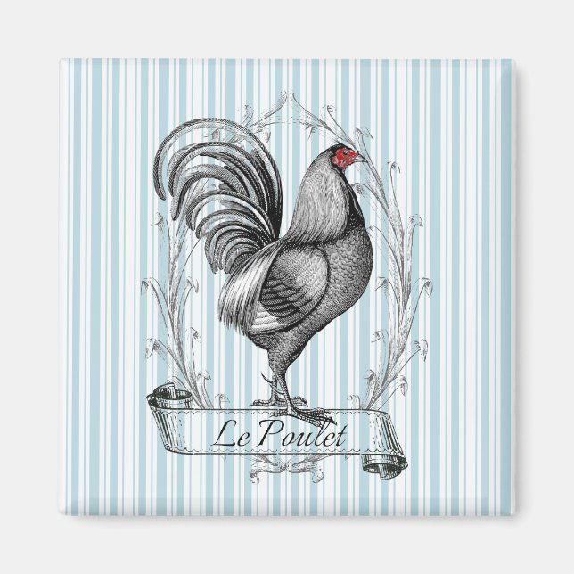 Französisches Rooster Le Poulet Magnet (Vorne)