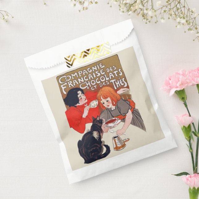 Französisches Schokolade Party Steinlen Art Geschenktütchen (Versiegelt)