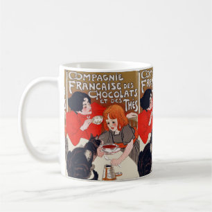Französisches Schokolade Party Steinlen Art Kaffeetasse