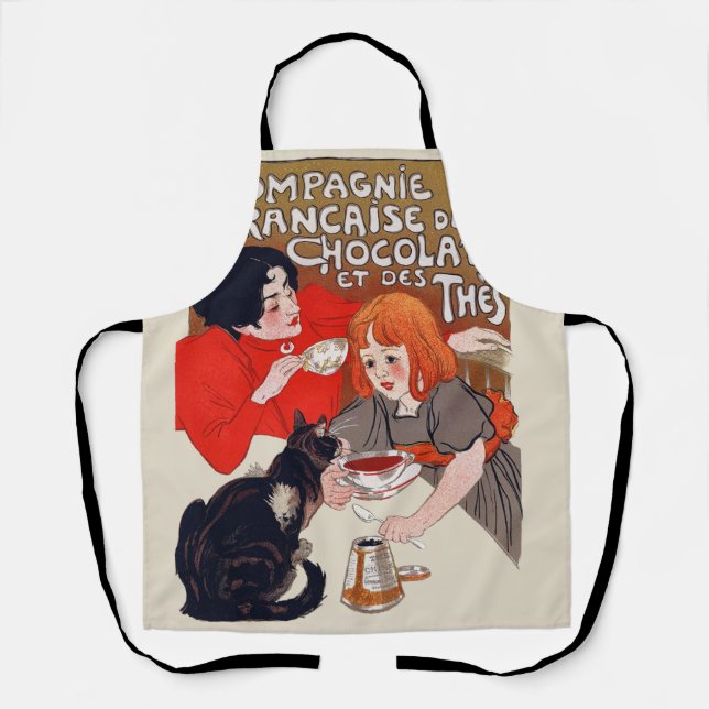 Französisches Schokolade Party Steinlen Art Schürze (Vorderseite)