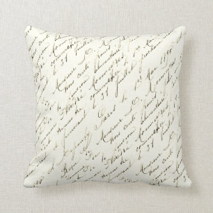 Französisches Schriftzug Gold Fleur de Lis Vintage Kissen