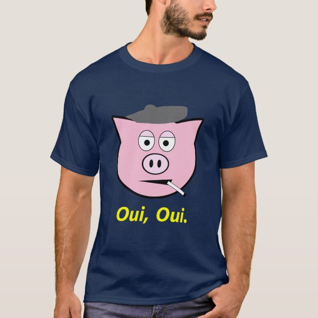 Französisches Schwein T-Shirt (Vorderseite)
