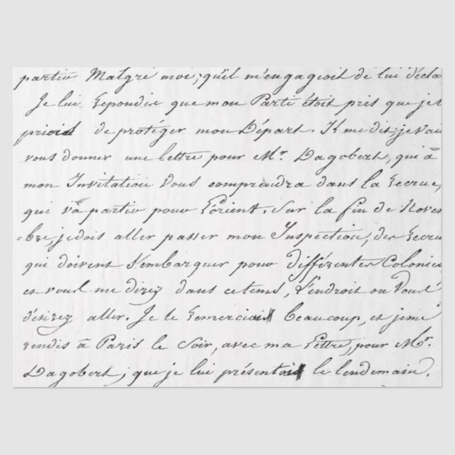 Französisches Script Vintag Letter Curwriting Seidenpapier (Vorderseite)