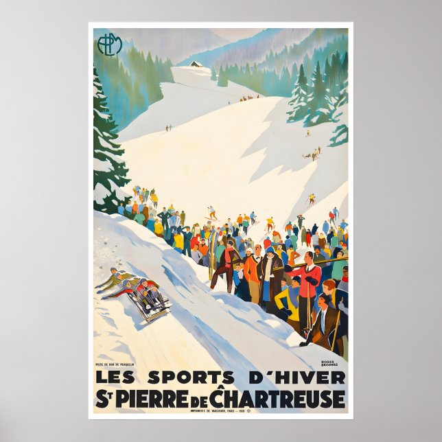 Französisches Skiposter Saint Pierre de Chartreuse Poster (Vorne)