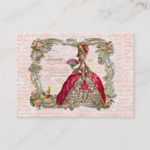 Französisches Skript-Schreiben & Marie Antoinette Visitenkarte
