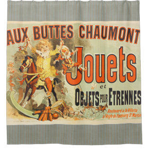 Französisches Spielzeug Joets Freunde Vintage Post Duschvorhang