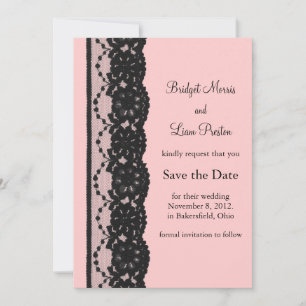Französisches Spitzen Save the Date (pink)