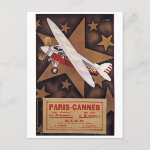 Französisches STAR Airlines Reiseplakat 1930er Jah Postkarte