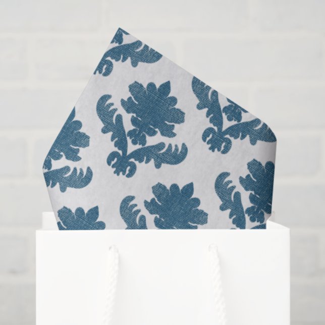 Französisches Tapestry Blau und Weiß Seidenpapier (Geschenktüte)