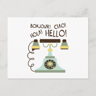 Französisches Telefon Postkarte