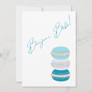 Französisches Thema Macarons Blue Boy Baby Dusche Einladung