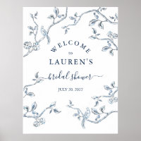 Französisches Toile Blau & weißer Brautdusche Will