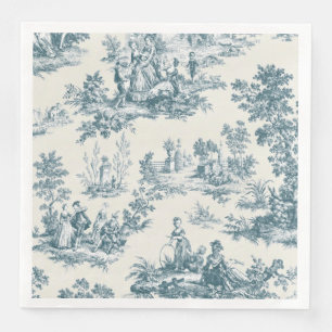 Französisches Toile de jouge sage grün elegante En Serviette