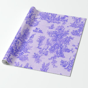 Französisches Toile de jouy Blau-Weiß-Deco Geschenkpapier