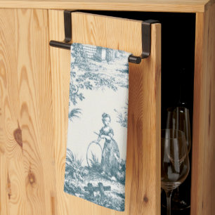 Französisches Toile de jouy sage grün elegant Geschirrtuch