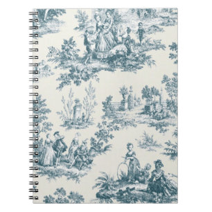 Französisches Toile de jouy sage grün elegant Notizblock