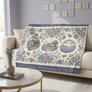 Französisches Toile-Landhaus - Blumige Hochzeit Ju Fleecedecke