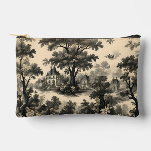 Französisches Toile - Schwarzes Design auf Creme Zubehörtasche