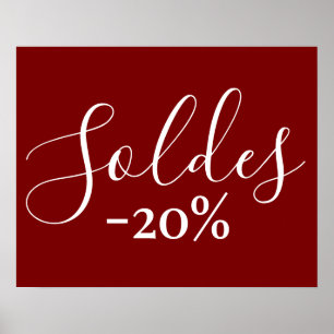 Französisches Verkaufszeichen in Burgund, 20 % Rab Poster