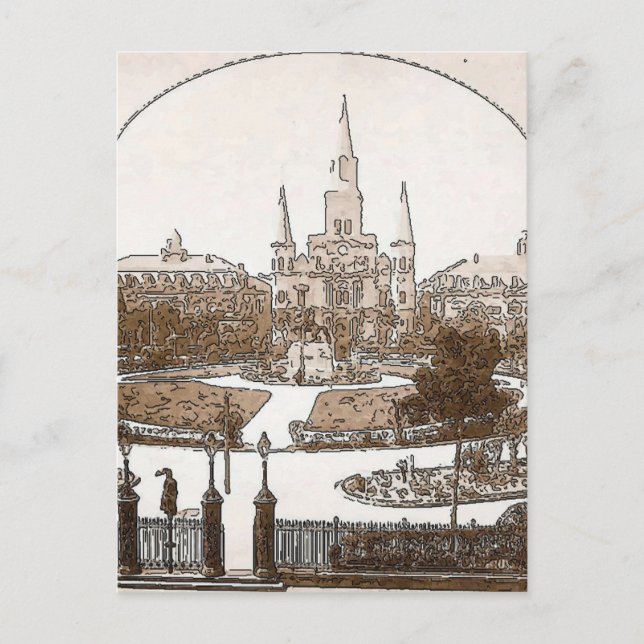 Französisches Viertel Lace Jackson Square 1925 Postkarte (Vorderseite)