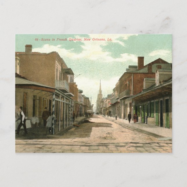 Französisches Viertel, New Orleans 1910 Vintag Postkarte (Vorderseite)