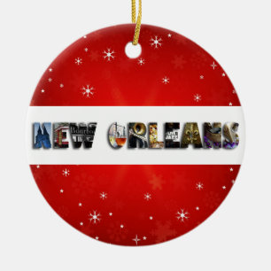Französisches Viertel-Weihnachten New Orleans Keramik Ornament