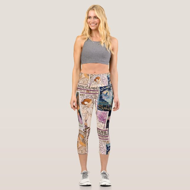 Französisches Vintage Poster Art Collage Personali Capri Leggings (Vorderseite)