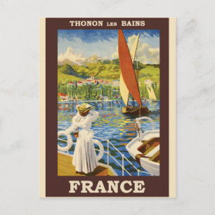 Französisches Vintage-Reiseposter Postkarte