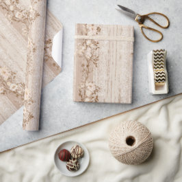 Französisches Vintage-Spitzen-Blumen-Wrap-Papier Geschenkpapier