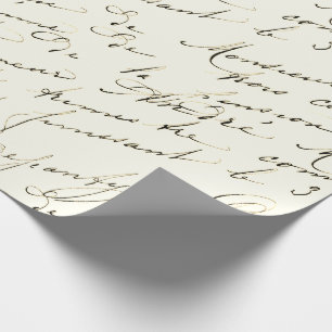 Französisches Vintage-Wrap mit handgeschriebener S Geschenkpapier
