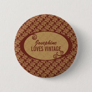 Französisches Vintages Blumenmuster Button
