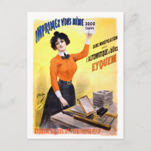 Französisches Vintages Werbeplakat wiederhergestel Postkarte