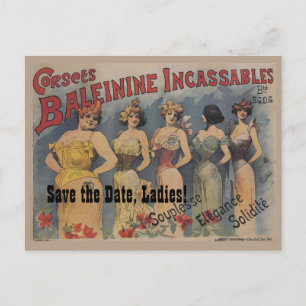 Französisches Wäsche-Brautparty-Thema Save the Ankündigungspostkarte