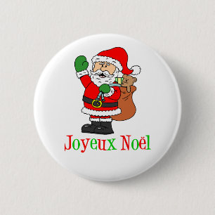 Französisches Weihnachten Weihnachtssankt Joyeux Button