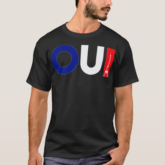 Französisches Wort Oui bedeutet Ja Funny Französis T-Shirt (Vorderseite)