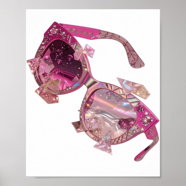 Frappierende Silberne ABSTRAKTE KUNST Moderne Gest Poster (Vorne)