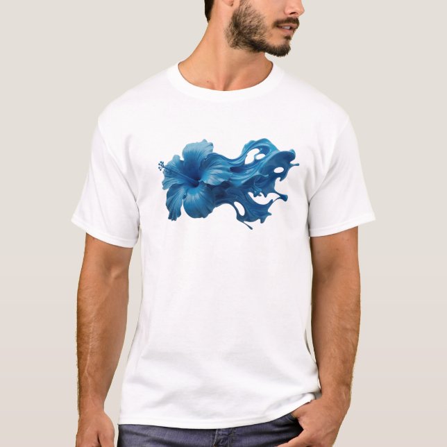 Frappierender ABSTRACTER BLUMEN Modeaufdruck T-Shirt (Vorderseite)