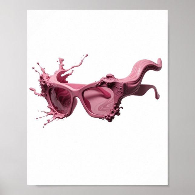 Frappierender Silberner ABSTRACT ART Mode Druck Poster (Vorne)